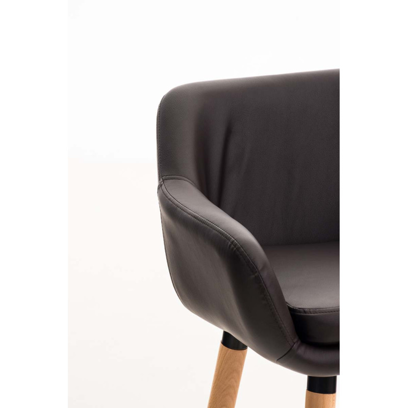 Tabouret de bar Grant simili cuir marron
