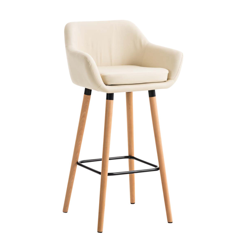 Tabouret de bar Grant simili cuir crème