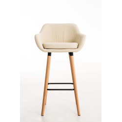 Tabouret de bar Grant simili cuir crème
