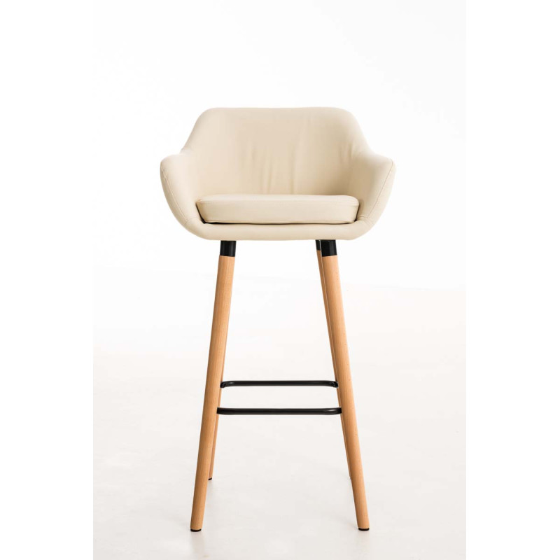 Tabouret de bar Grant simili cuir crème