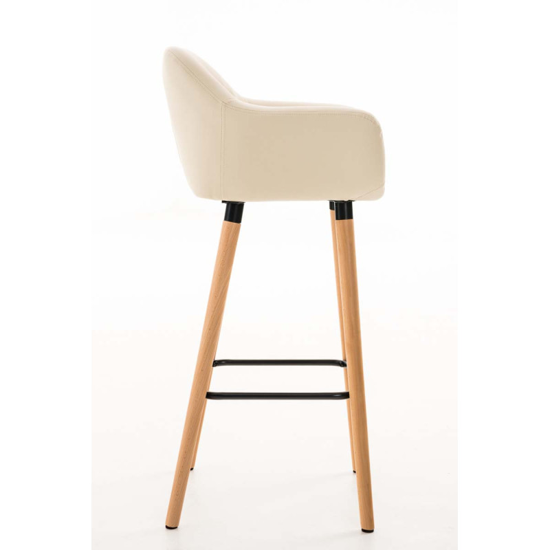 Tabouret de bar Grant simili cuir crème