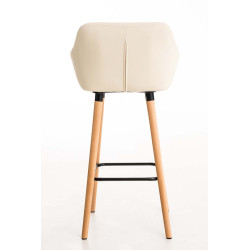 Tabouret de bar Grant simili cuir crème