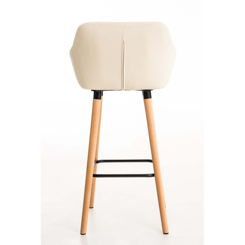 Tabouret de bar Grant simili cuir crème
