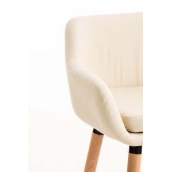 Tabouret de bar Grant simili cuir crème
