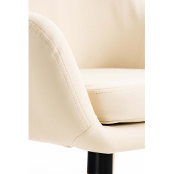 Tabouret de bar Grant simili cuir crème