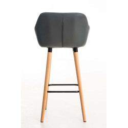 Tabouret de bar Grant simili cuir gris