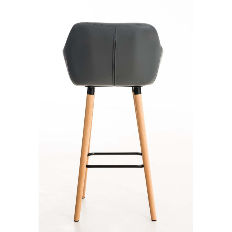 Tabouret de bar Grant simili cuir gris