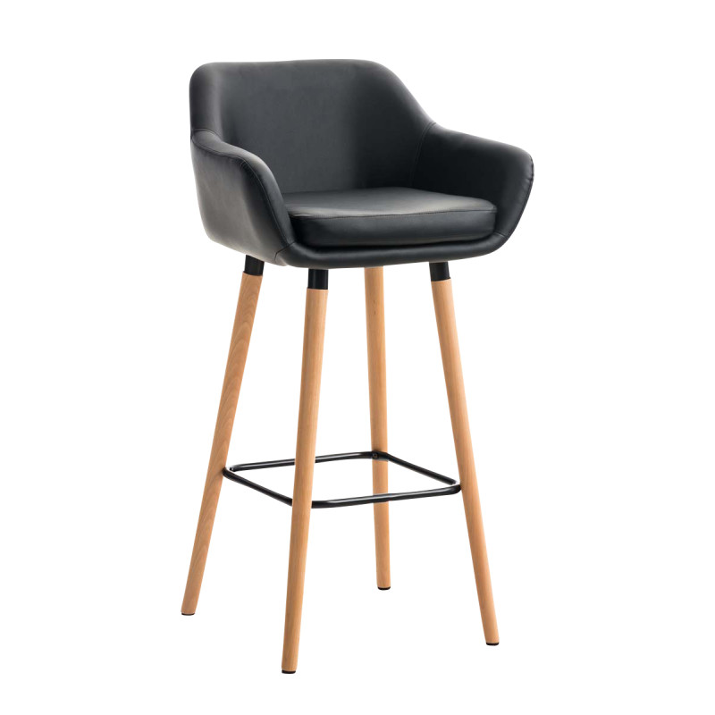 Tabouret de bar Grant simili cuir noir