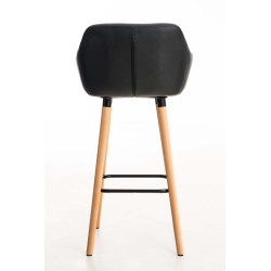 Tabouret de bar Grant simili cuir noir