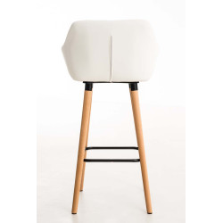 Tabouret de bar Grant simili cuir blanc