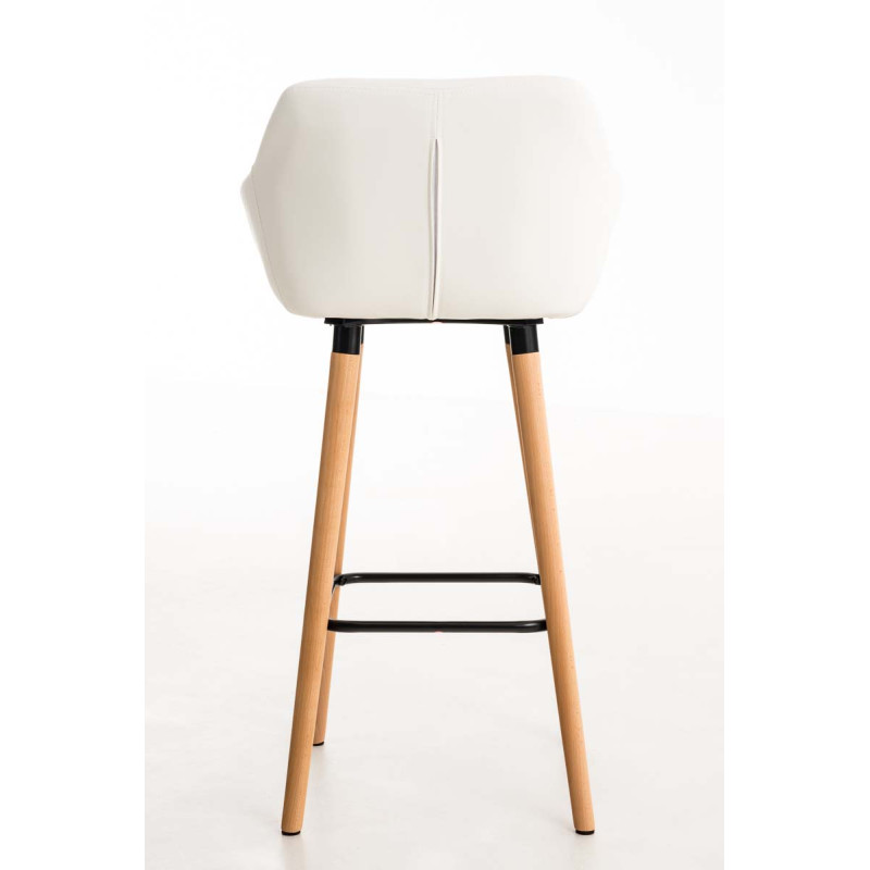 Tabouret de bar Grant simili cuir blanc