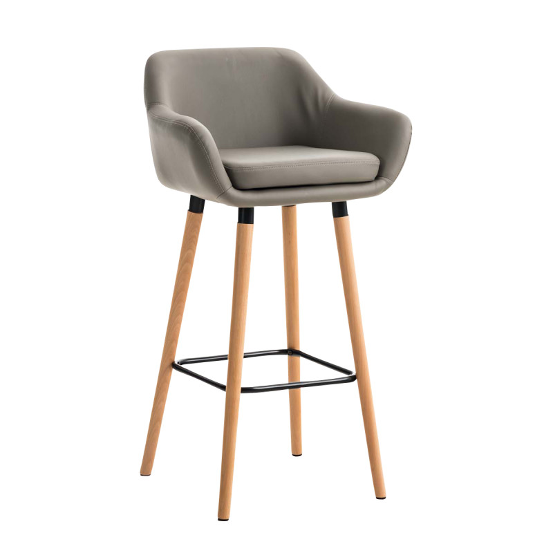 Tabouret de bar Grant simili cuir taupe
