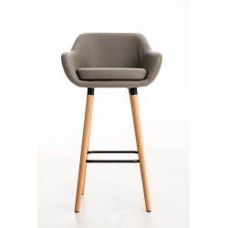 Tabouret de bar Grant simili cuir taupe