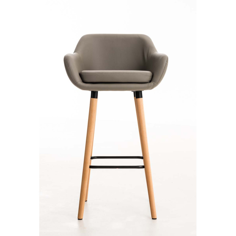 Tabouret de bar Grant simili cuir taupe