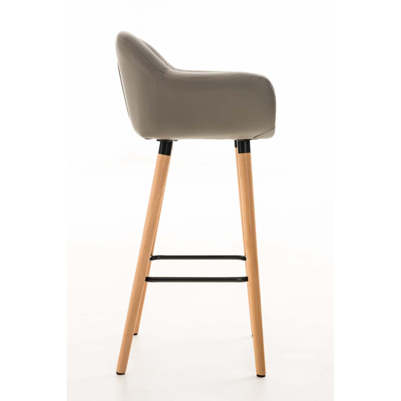 Tabouret de bar Grant simili cuir taupe