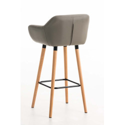 Tabouret de bar Grant simili cuir taupe
