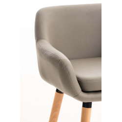 Tabouret de bar Grant simili cuir taupe