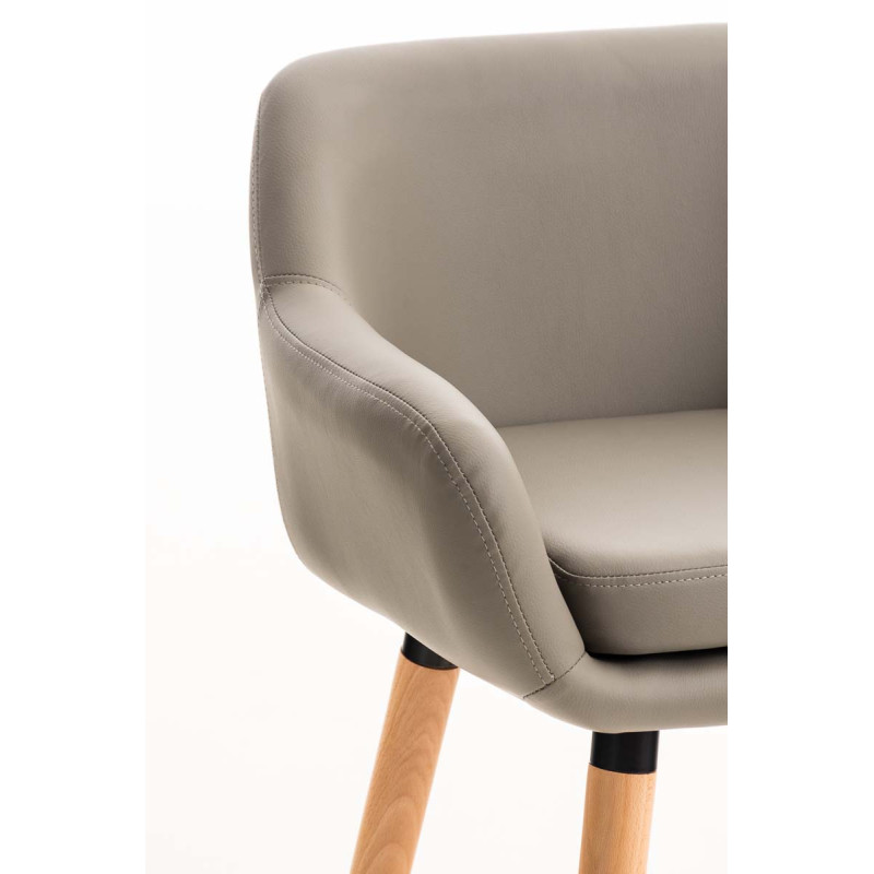 Tabouret de bar Grant simili cuir taupe