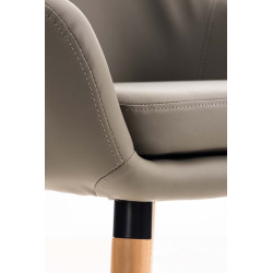 Tabouret de bar Grant simili cuir taupe
