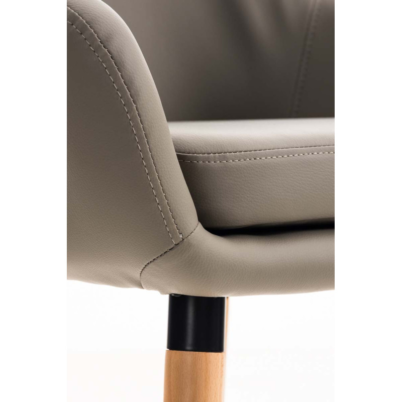 Tabouret de bar Grant simili cuir taupe