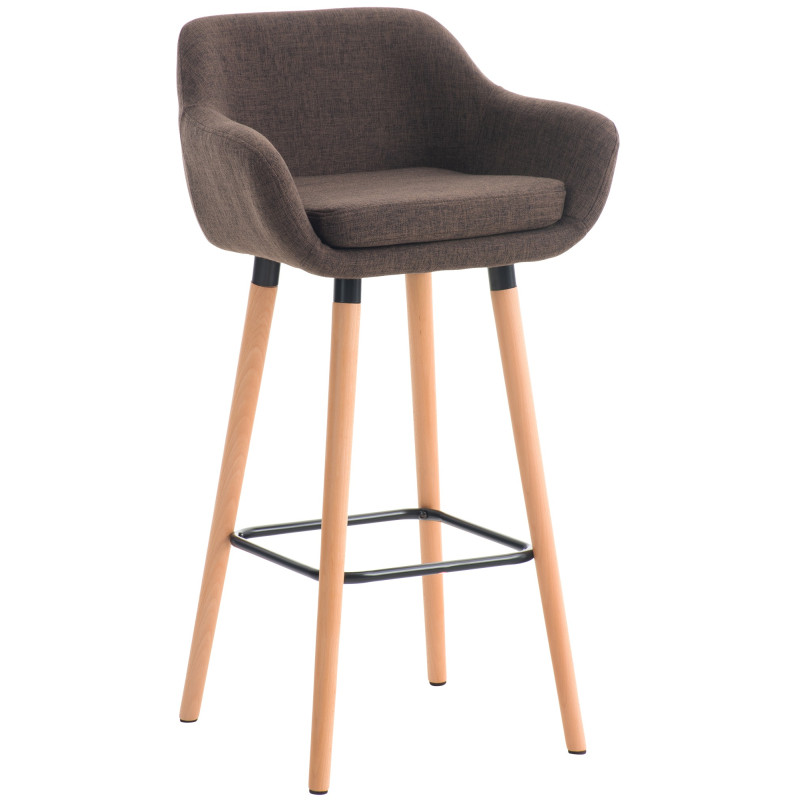 Tabouret de bar Grant en tissu marron