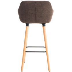 Tabouret de bar Grant en tissu marron