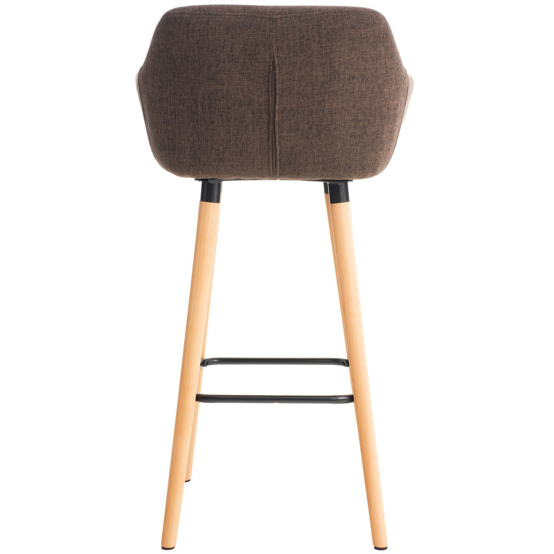 Tabouret de bar Grant en tissu marron