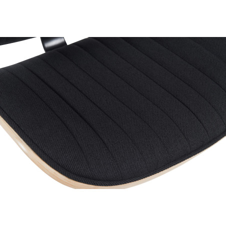 Conjunto de 2 banquetas de bar Clawson em tecido preto natural/preto