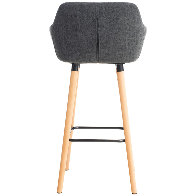 Tabouret de bar Grant en tissu gris foncé