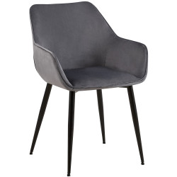 Chaise de salle à manger Vessa en velours | gris foncé
