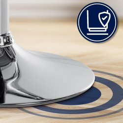 Tabouret de bar Olinda velours chrome bleu