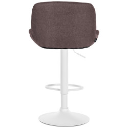 Ensemble de 2 tabourets de bar Solon en tissu blanc marron foncé