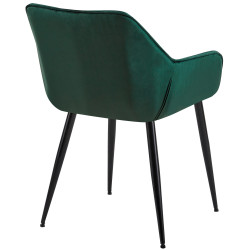 Chaise de salle à manger Vessa en velours | vert