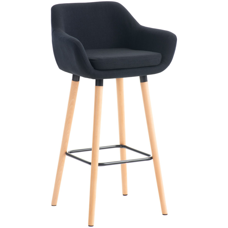 Tabouret de bar Grant en tissu noir