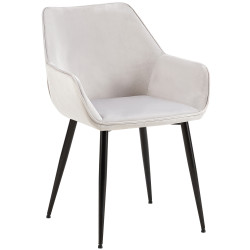 Chaise de salle à manger Vessa en velours | gris clair