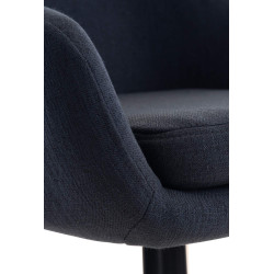 Tabouret de bar Grant en tissu noir