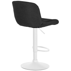 Ensemble de 2 tabourets de bar Solon, tissu blanc, noir