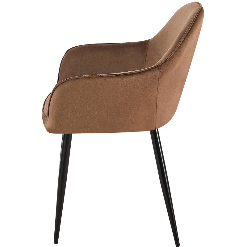 Chaise de salle à manger en velours Boise | brun