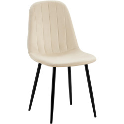 Chaise de salle à manger en velours Baxter | crème