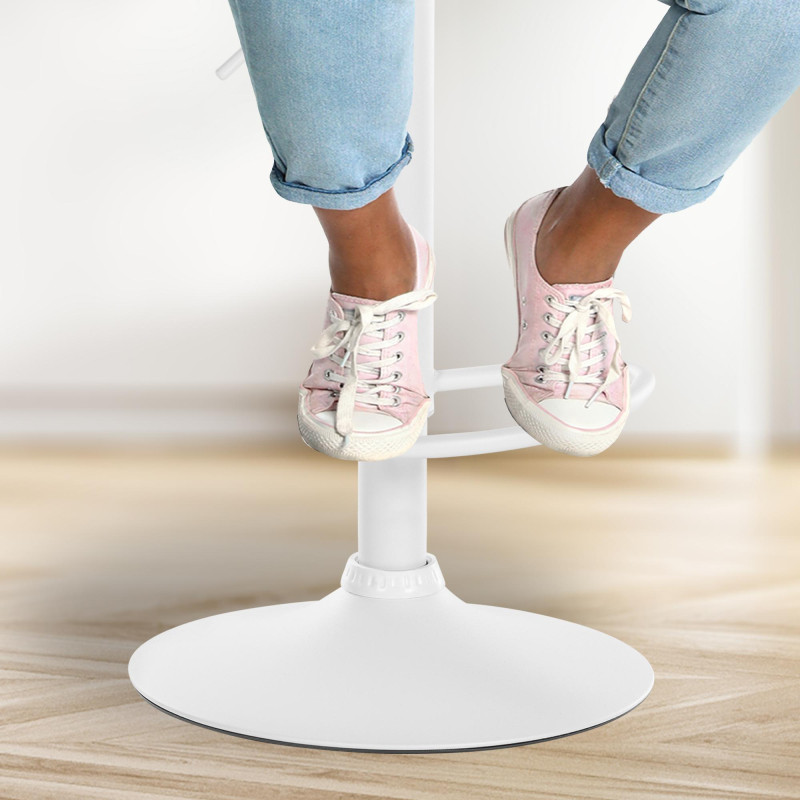 Ensemble de 2 tabourets de bar Solon, velours blanc, crème