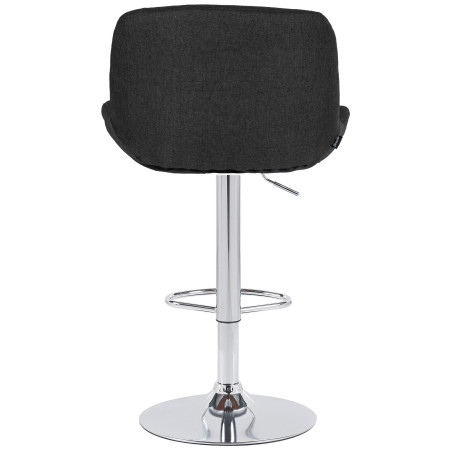 Conjunto de 2 banquetas Solon, cromadas, tecido preto