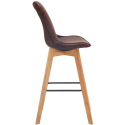 Tabouret de bar Metz velours marron nature