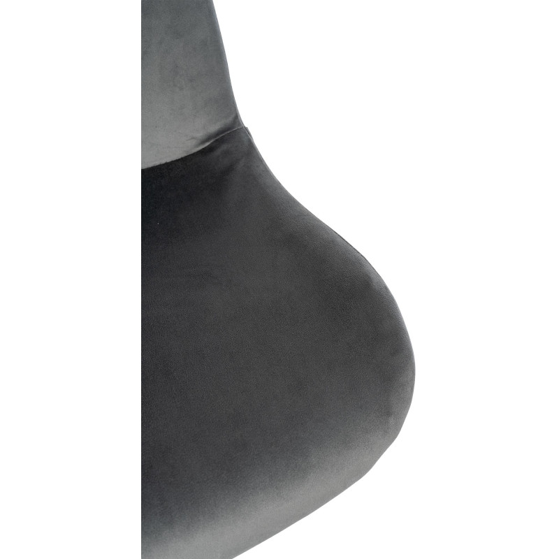 Set di 2 sgabelli da bar Solon, velluto nero, grigio scuro