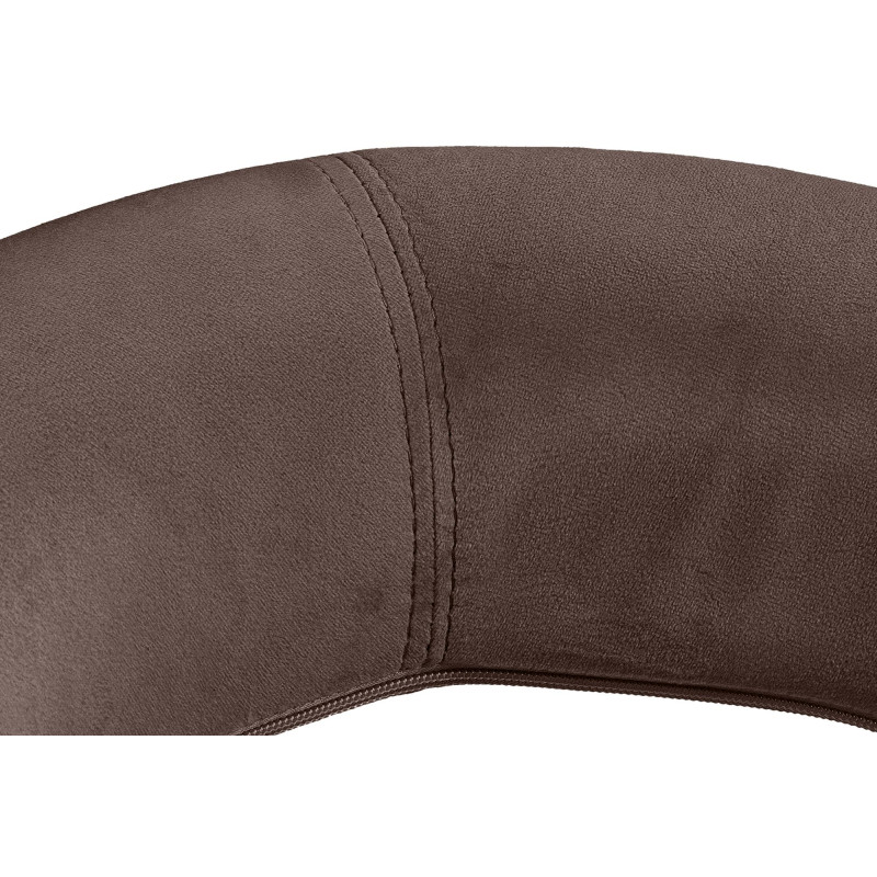 Tabouret de bar Olinda velours noir marron