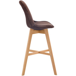 Tabouret de bar Cannes velours marron nature