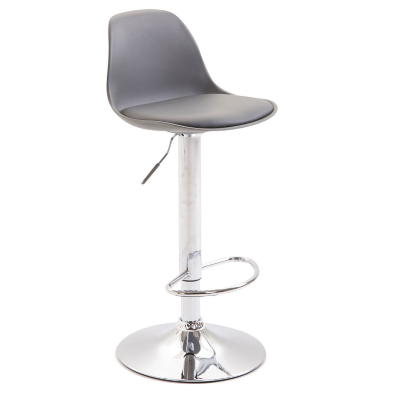 Tabouret de bar Kiel simili cuir gris
