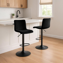 Tabouret de bar Hoover en velours noir B