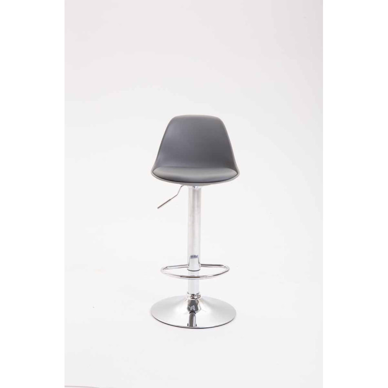 Tabouret de bar Kiel simili cuir gris