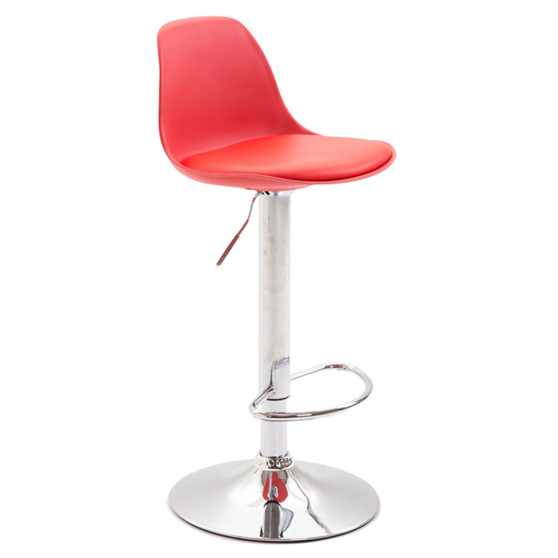 Tabouret de bar Kiel, simili cuir rouge