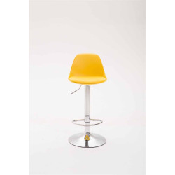 Tabouret de bar Kiel en cuir artificiel jaune